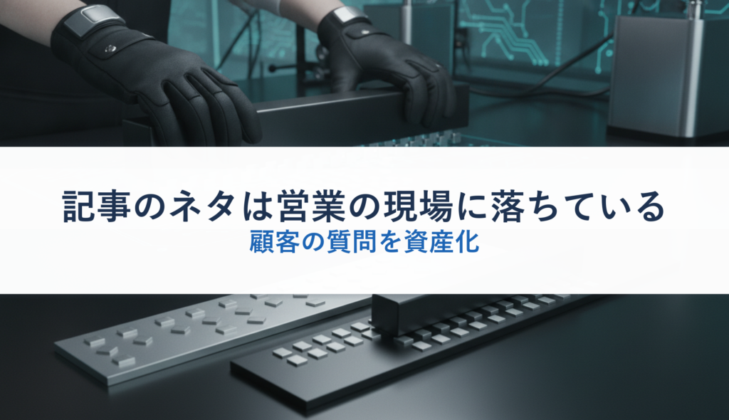 記事のネタは営業の現場に落ちている｜顧客の質問を資産化