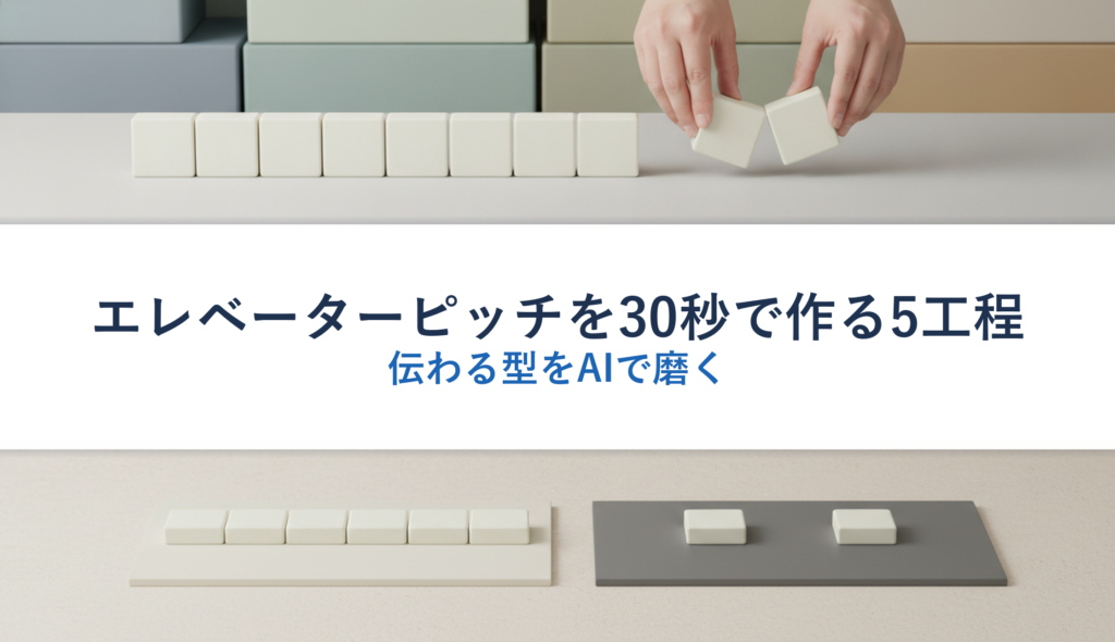 エレベーターピッチを30秒で作る5工程｜伝わる型をAIで磨く