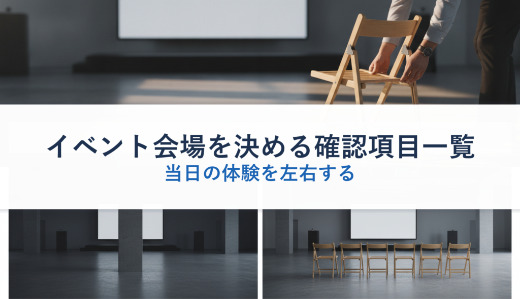 イベント会場を決める確認項目一覧｜当日の体験を左右する
