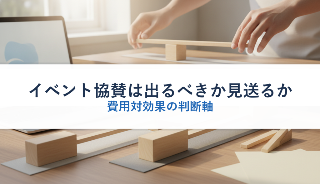 イベント協賛は出るべきか見送るか｜費用対効果の判断軸