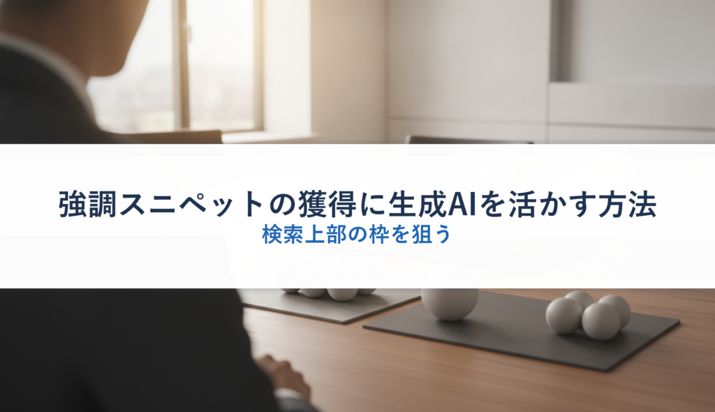 強調スニペットの獲得に生成AIを活かす方法｜検索上部の枠を狙う