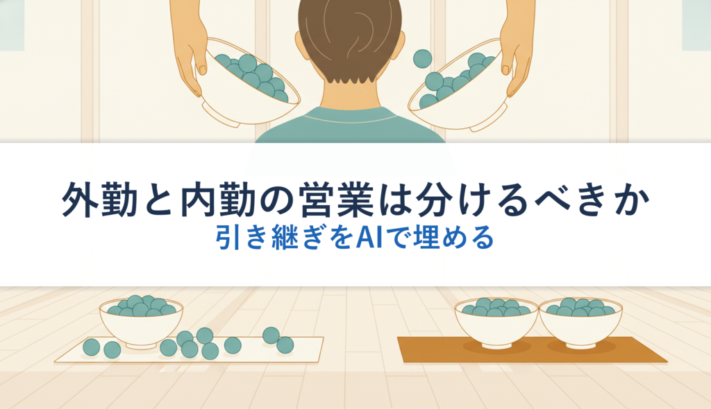 外勤と内勤の営業は分けるべきか｜引き継ぎをAIで埋める