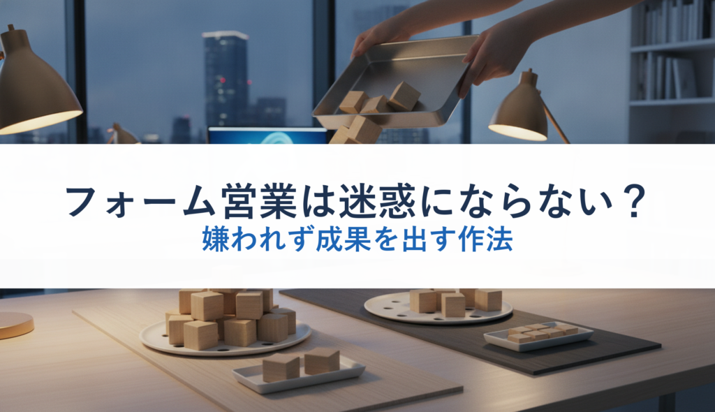 フォーム営業は迷惑にならない？｜嫌われず成果を出す作法