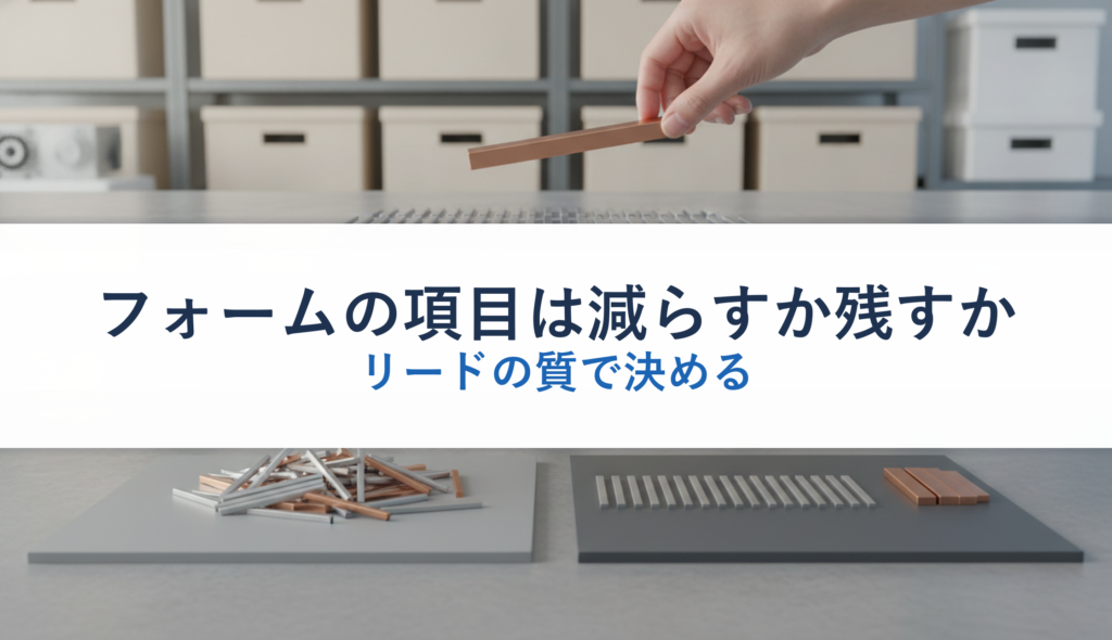 フォームの項目は減らすか残すか｜リードの質で決める