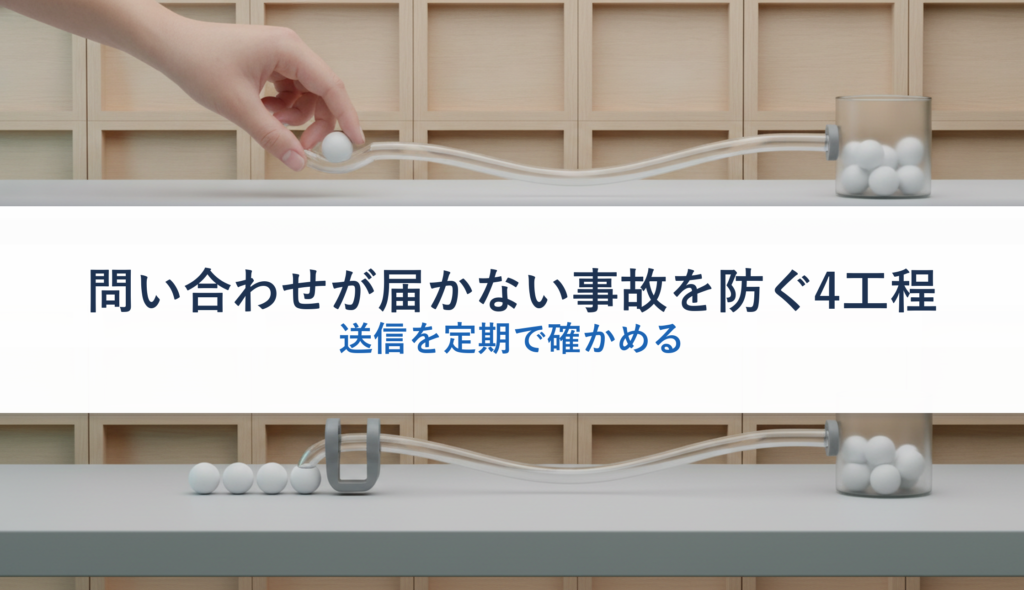 問い合わせが届かない事故を防ぐ4工程｜送信を定期で確かめる