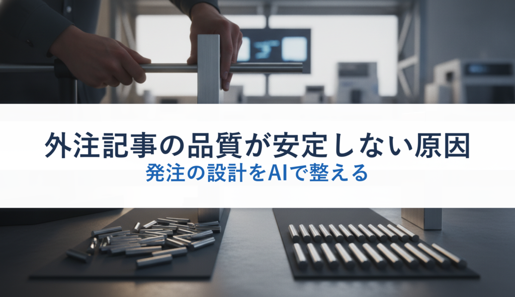 外注記事の品質が安定しない原因｜発注の設計をAIで整える