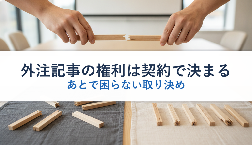 外注記事の権利は契約で決まる｜あとで困らない取り決め