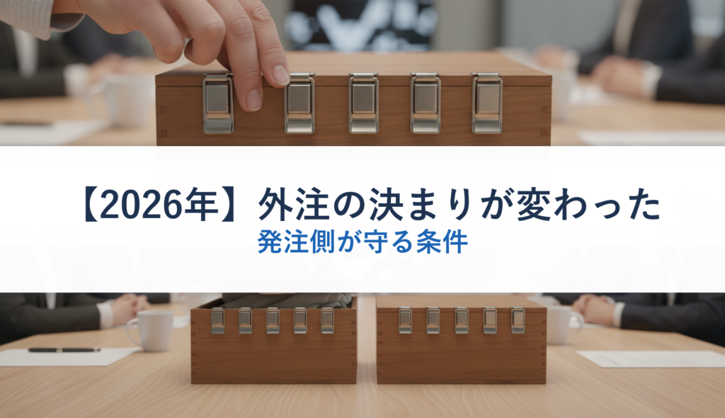 【2026年】外注の決まりが変わった｜発注側が守る条件