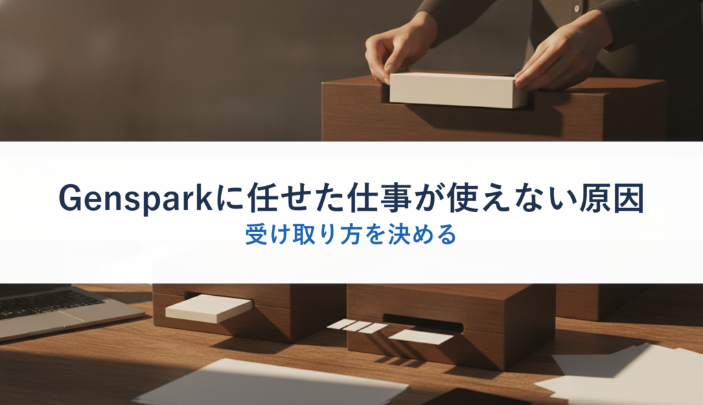 Gensparkに任せた仕事が使えない原因｜受け取り方を決める