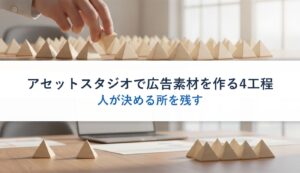 アセットスタジオで広告素材を作る4工程｜人が決める所を残す