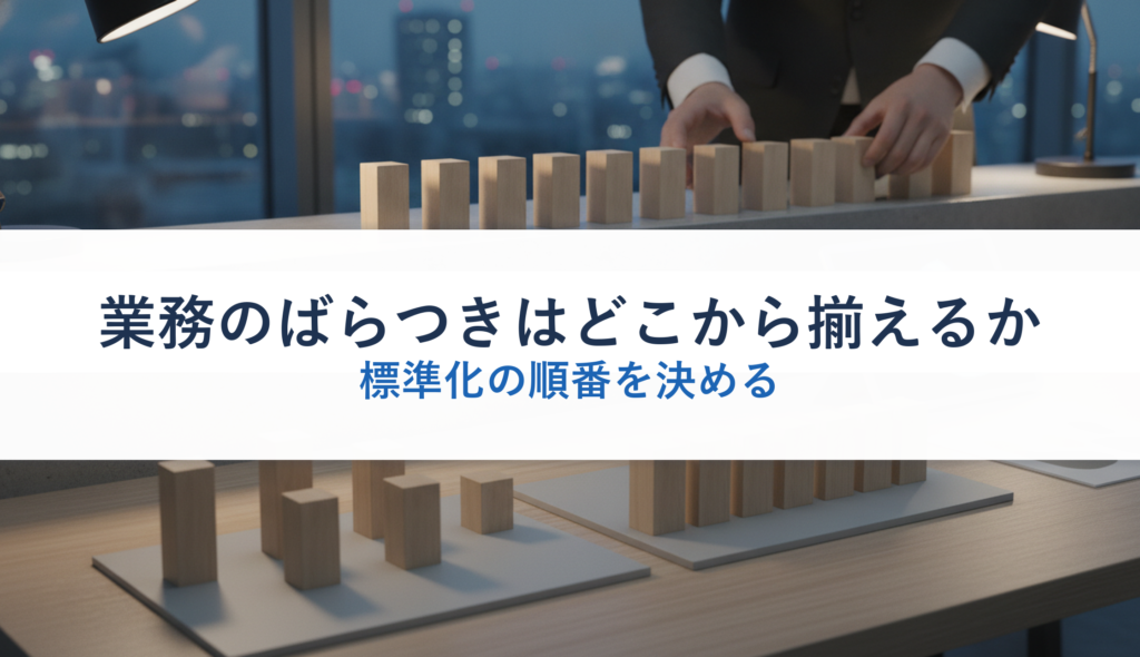 業務のばらつきはどこから揃えるか｜標準化の順番を決める