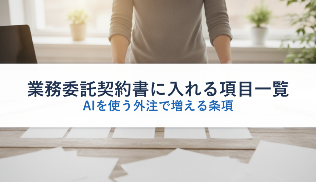 業務委託契約書に入れる項目一覧｜AIを使う外注で増える条項
