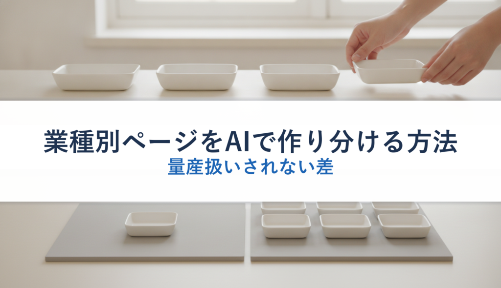 業種別ページをAIで作り分ける方法｜量産扱いされない差
