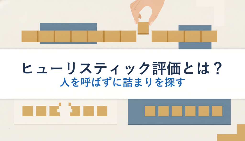 ヒューリスティック評価とは？｜人を呼ばずに詰まりを探す