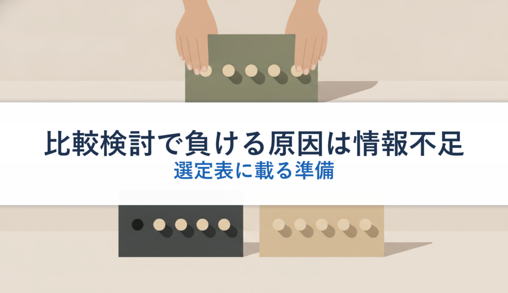 比較検討で負ける原因は情報不足｜選定表に載る準備