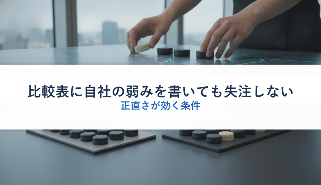 比較表に自社の弱みを書いても失注しない｜正直さが効く条件