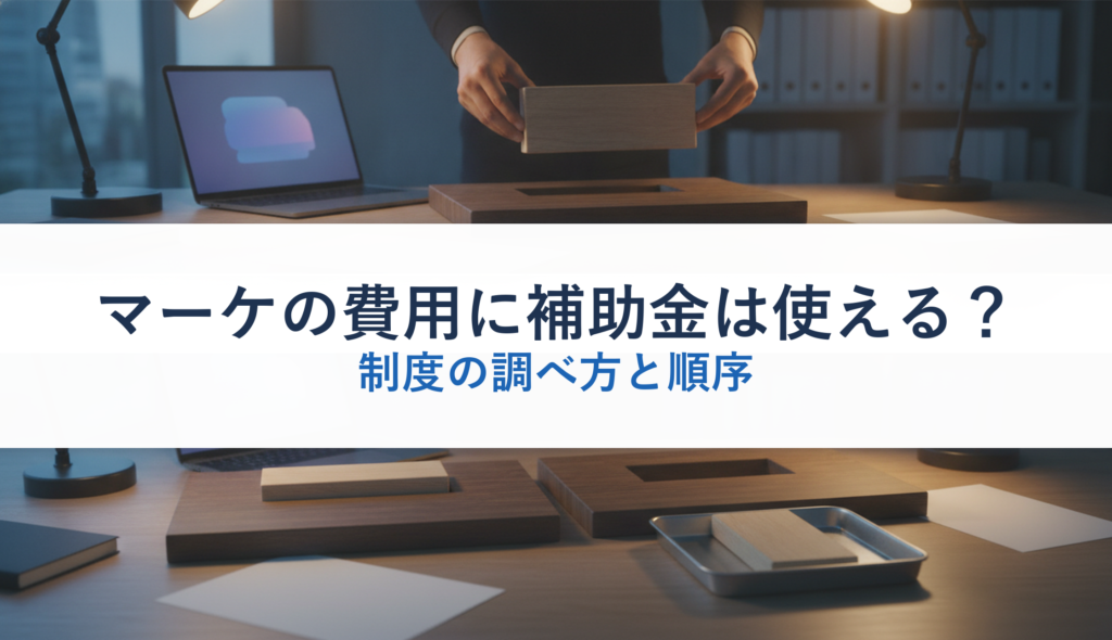 マーケの費用に補助金は使える？｜制度の調べ方と順序