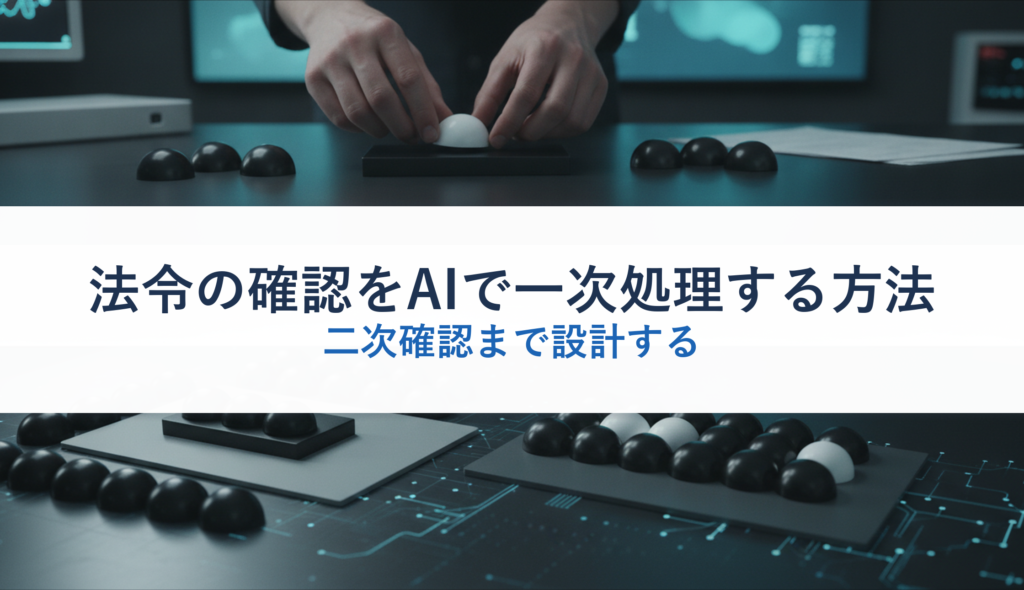 法令の確認をAIで一次処理する方法｜二次確認まで設計する