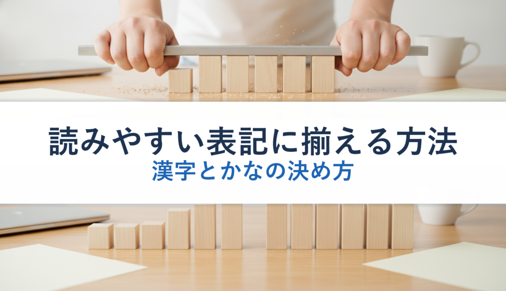 読みやすい表記に揃える方法｜漢字とかなの決め方