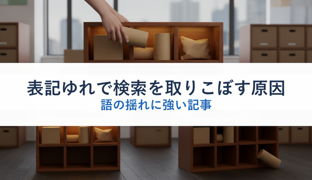 表記ゆれで検索を取りこぼす原因｜語の揺れに強い記事