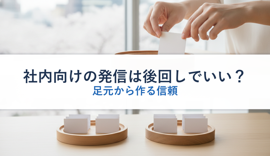社内向けの発信は後回しでいい？｜足元から作る信頼