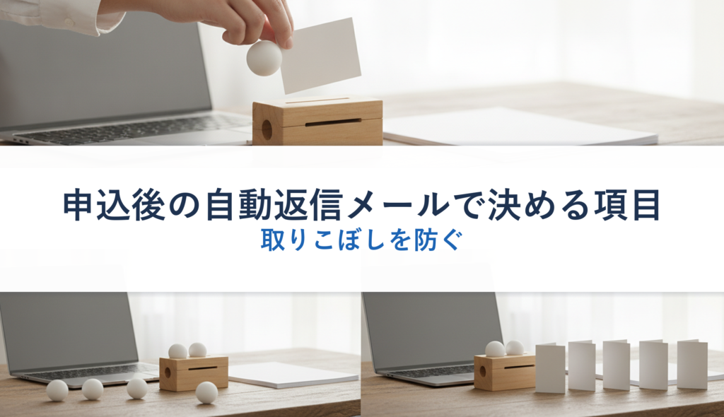 申込後の自動返信メールで決める項目｜取りこぼしを防ぐ