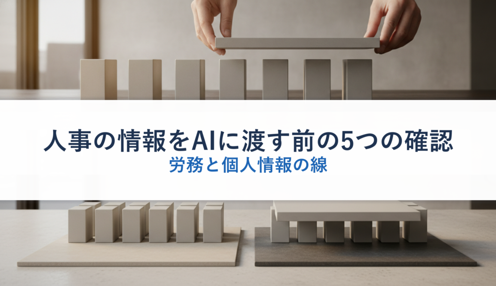 人事の情報をAIに渡す前の5つの確認｜労務と個人情報の線