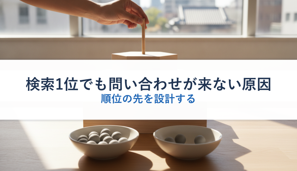 検索1位でも問い合わせが来ない原因｜順位の先を設計する