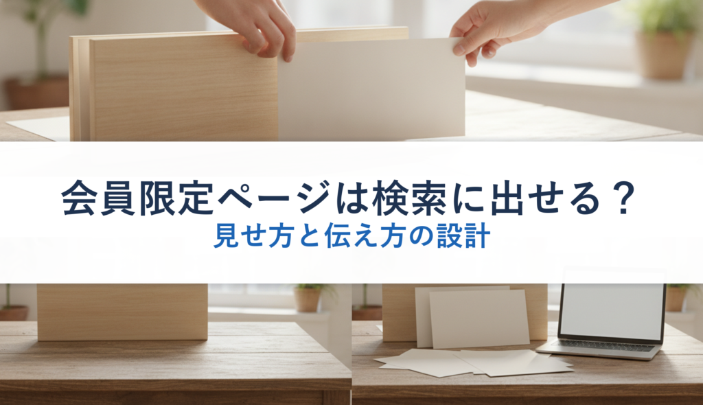 会員限定ページは検索に出せる？｜見せ方と伝え方の設計