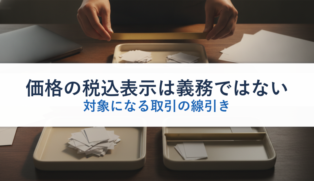 価格の税込表示は義務ではない｜対象になる取引の線引き