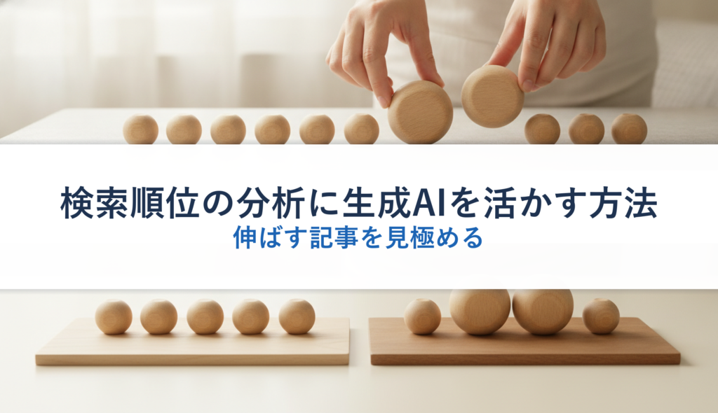 検索順位の分析に生成AIを活かす方法｜伸ばす記事を見極める