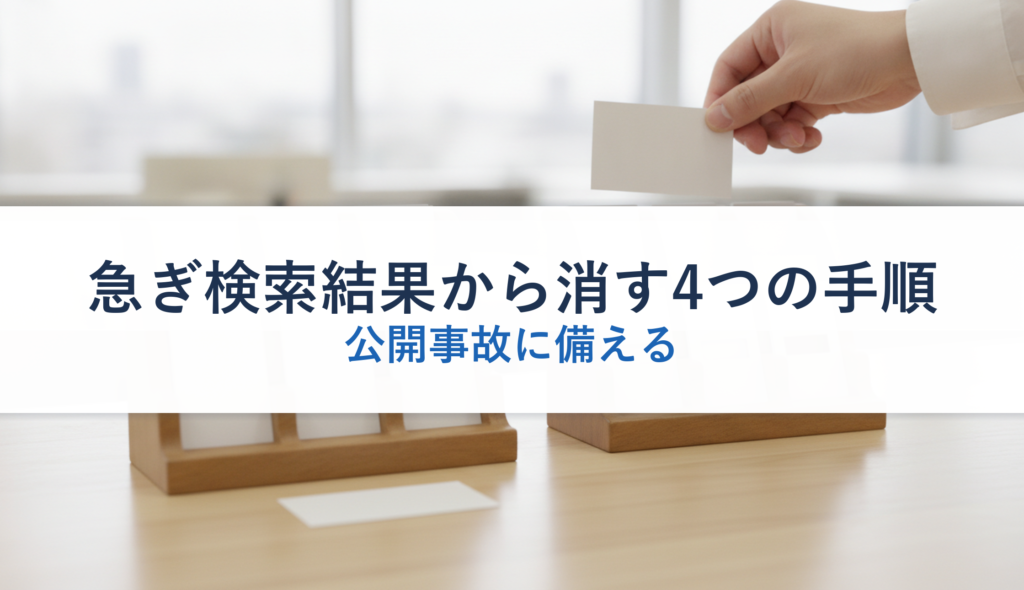 急ぎ検索結果から消す4つの手順｜公開事故に備える