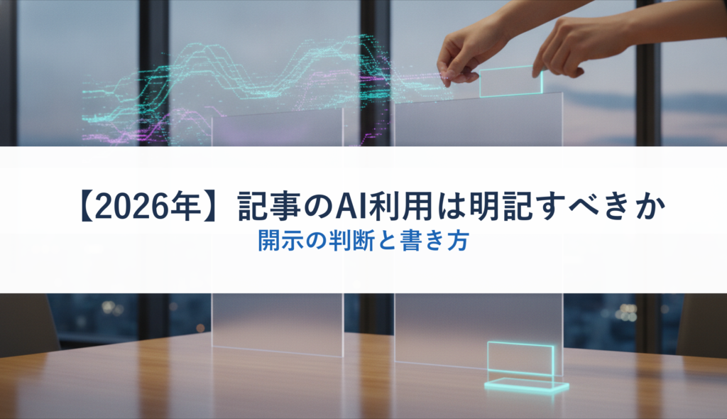 【2026年】記事のAI利用は明記すべきか｜開示の判断と書き方