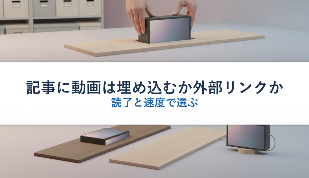 記事に動画は埋め込むか外部リンクか｜読了と速度で選ぶ