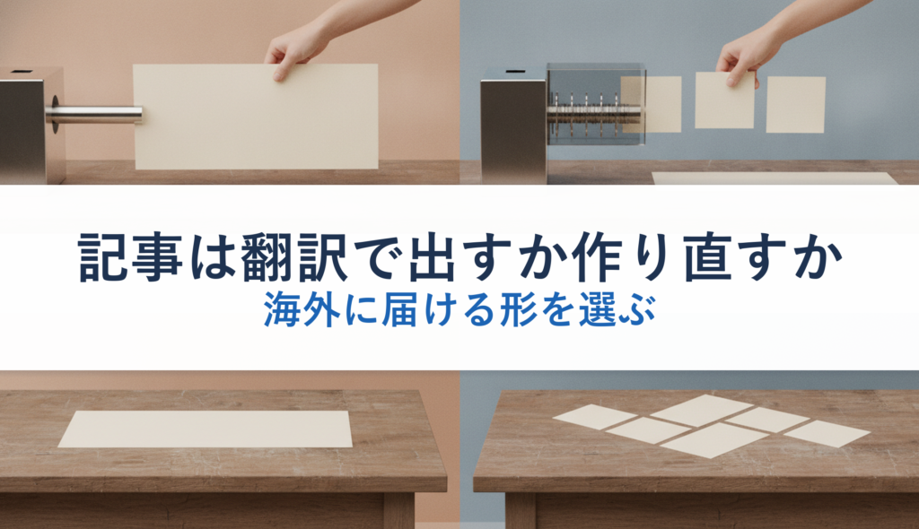 記事は翻訳で出すか作り直すか｜海外に届ける形を選ぶ