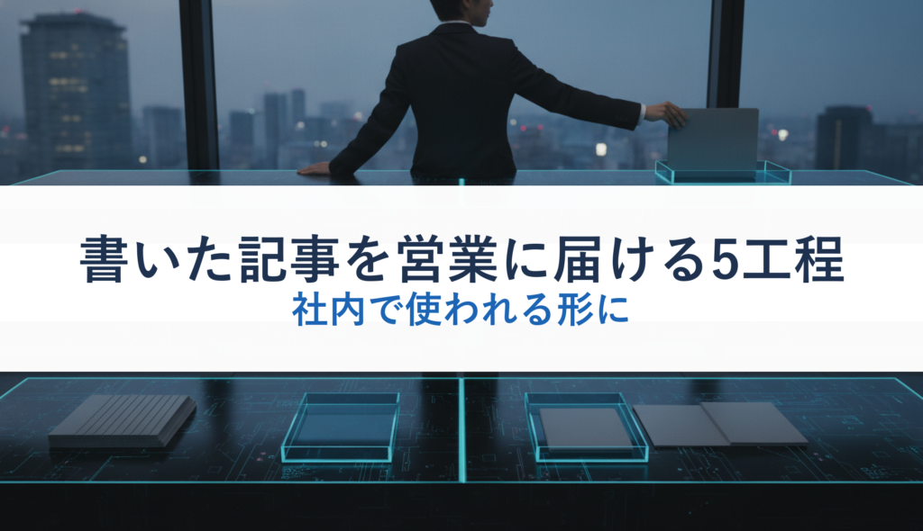 書いた記事を営業に届ける5工程｜社内で使われる形に