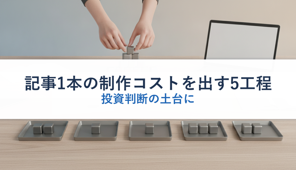 記事1本の制作コストを出す5工程｜投資判断の土台に