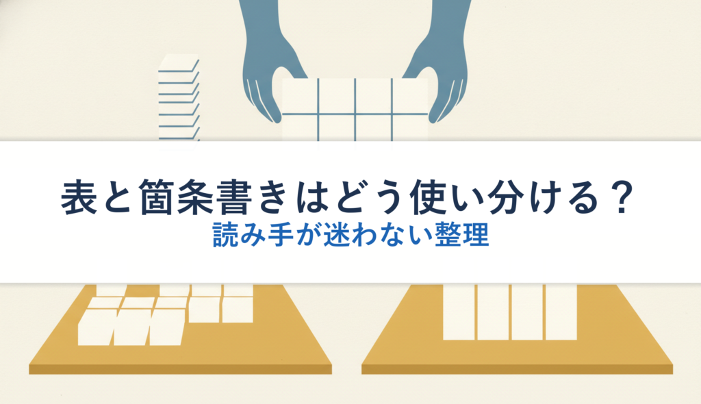 表と箇条書きはどう使い分ける？｜読み手が迷わない整理