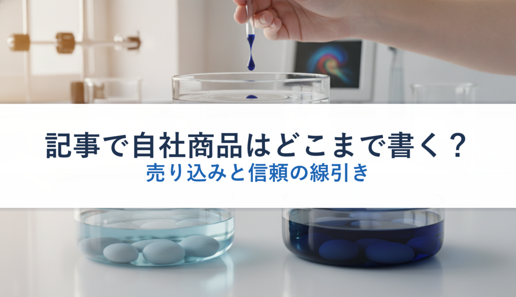 記事で自社商品はどこまで書く？｜売り込みと信頼の線引き
