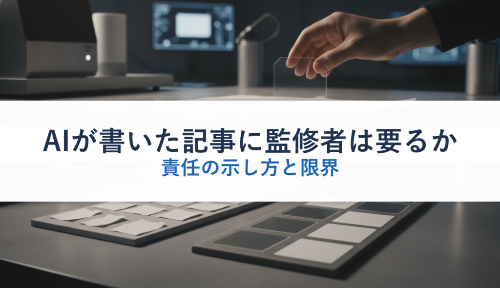AIが書いた記事に監修者は要るか｜責任の示し方と限界