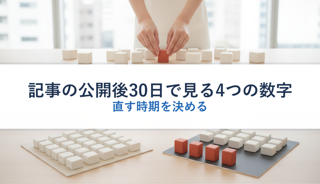 記事の公開後30日で見る4つの数字｜直す時期を決める