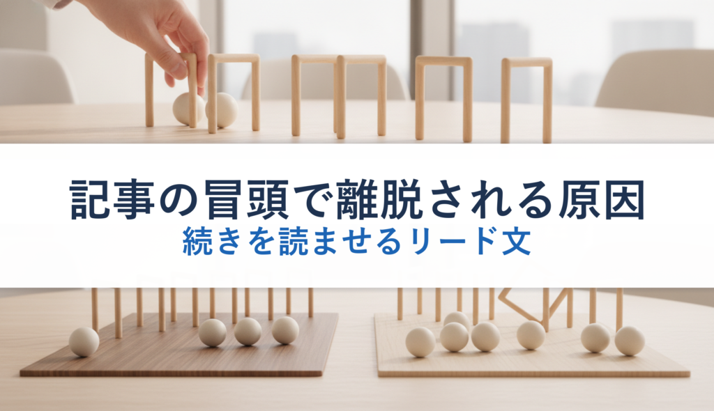 記事の冒頭で離脱される原因｜続きを読ませるリード文
