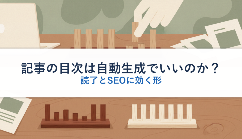 記事の目次は自動生成でいいのか？｜読了とSEOに効く形