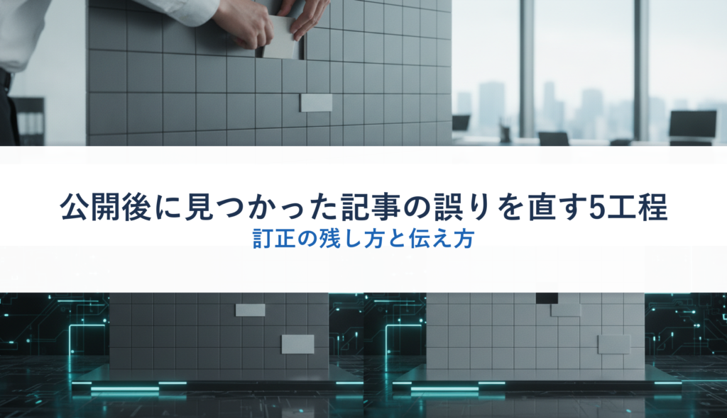 公開後に見つかった記事の誤りを直す5工程｜訂正の残し方と伝え方