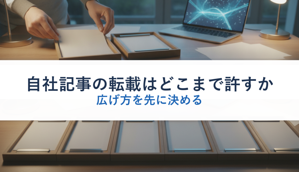 自社記事の転載はどこまで許すか｜広げ方を先に決める