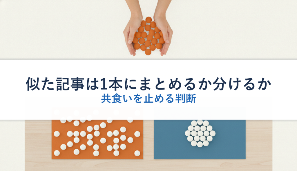 似た記事は1本にまとめるか分けるか｜共食いを止める判断