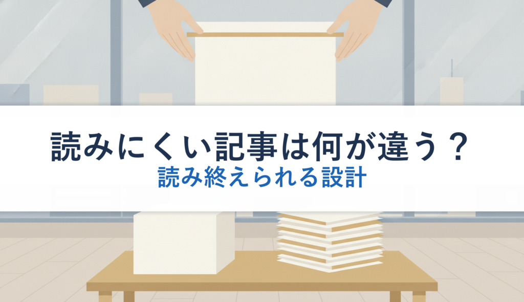 読みにくい記事は何が違う？｜読み終えられる設計