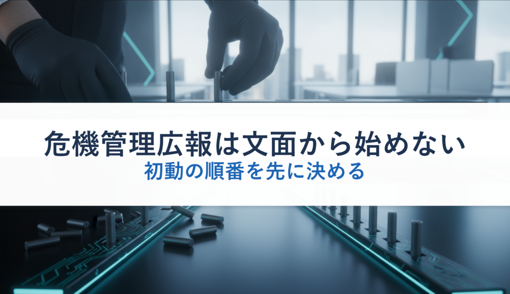 危機管理広報は文面から始めない｜初動の順番を先に決める