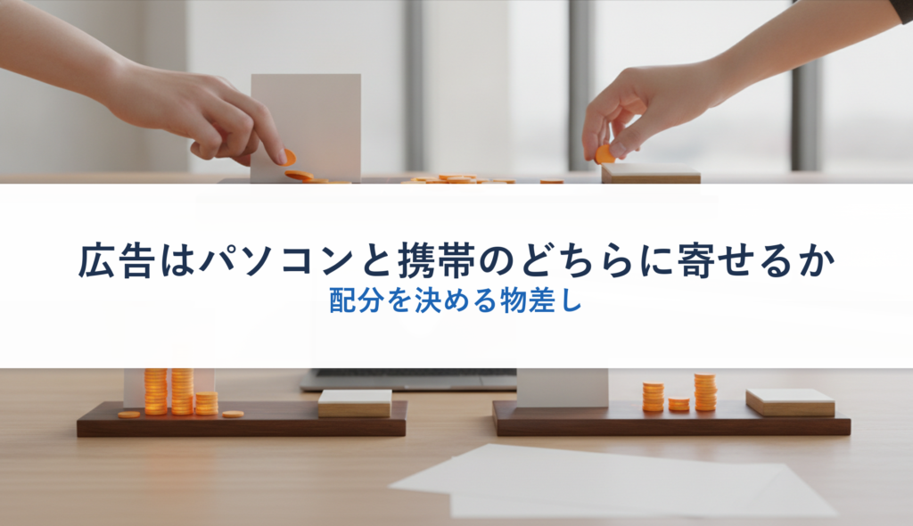 広告はパソコンと携帯のどちらに寄せるか｜配分を決める物差し