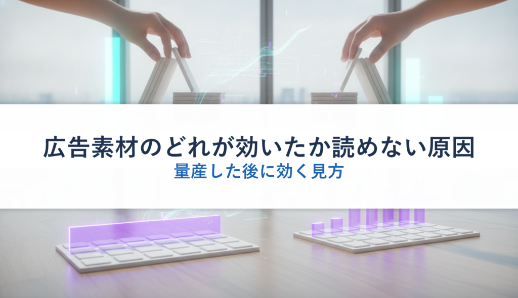 広告素材のどれが効いたか読めない原因｜量産した後に効く見方